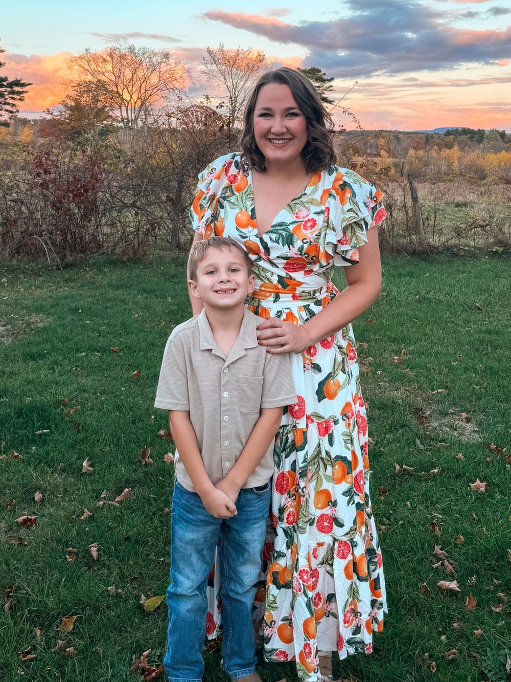 Ivy City Co White Citrus-Print Maxi Dress - Picture 3 of 3